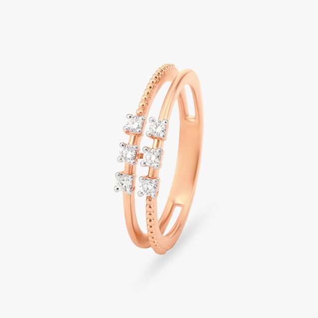 Amira Gold Dual Delight Diamond Finger Ring