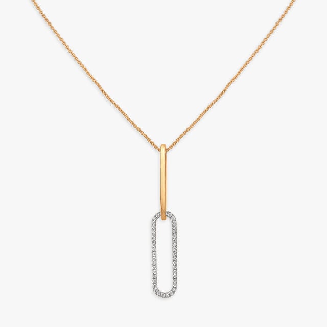 Amira Gold Contemporary Diamond Pendant with Chain