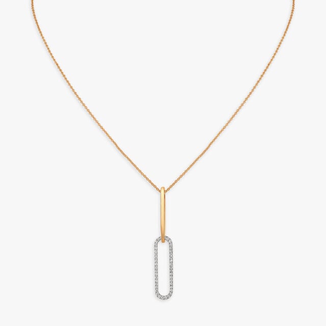 Amira Gold Contemporary Diamond Pendant with Chain