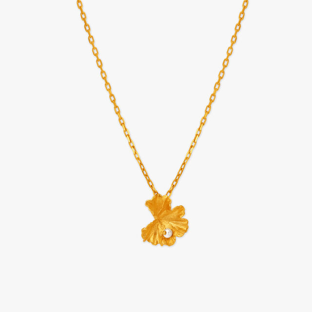 Amira Gold Blossoming Pearl Pendant with Chain