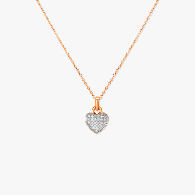 Amira Gold Lovely Heart Diamond Pendant with Chain - Image 2