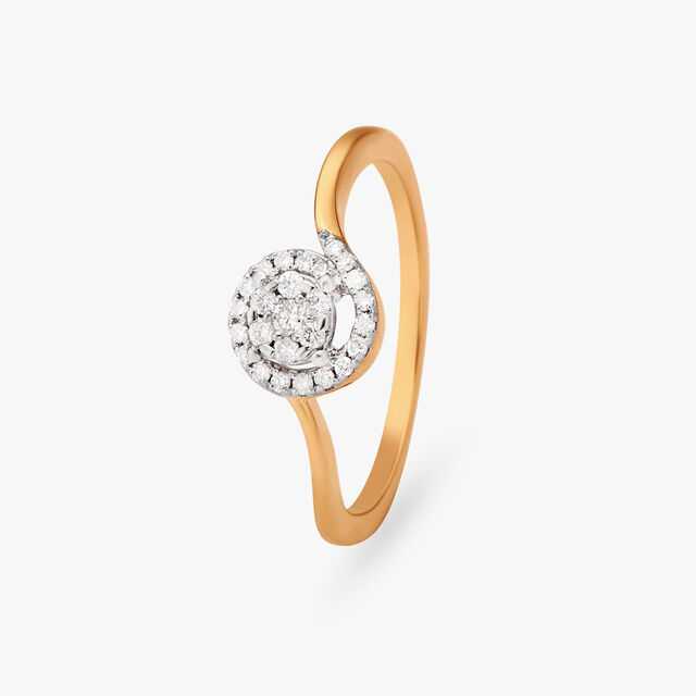 Amira Gold Halo Diamond Finger Ring