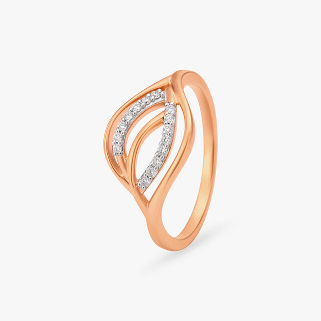 Amira Gold Leaf-Inspired Diamond Finger Ring