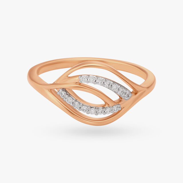 Amira Gold Leaf-Inspired Diamond Finger Ring