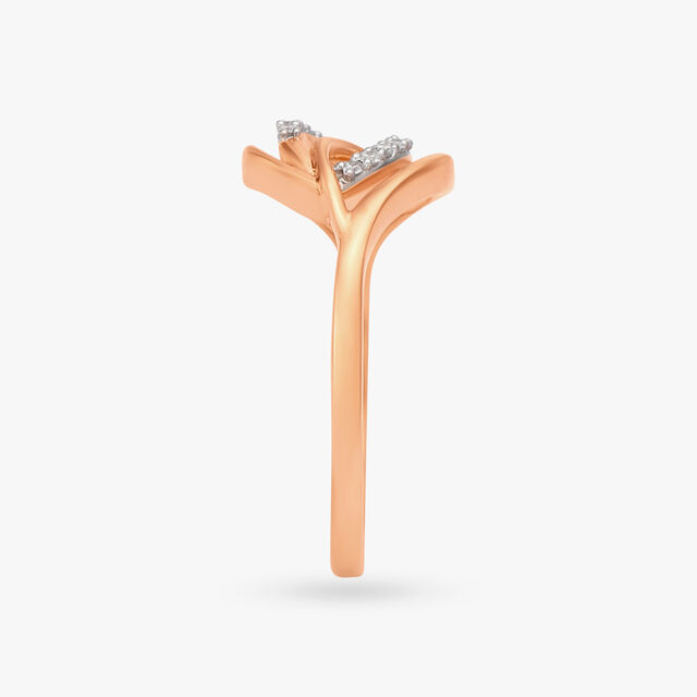 Amira Gold Leaf-Inspired Diamond Finger Ring - Image 2