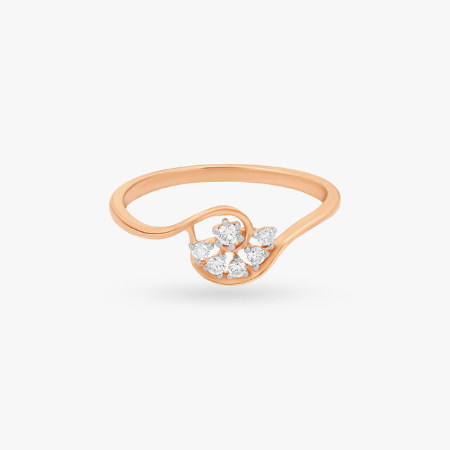 Amira Gold Semi Bloom Finger Ring