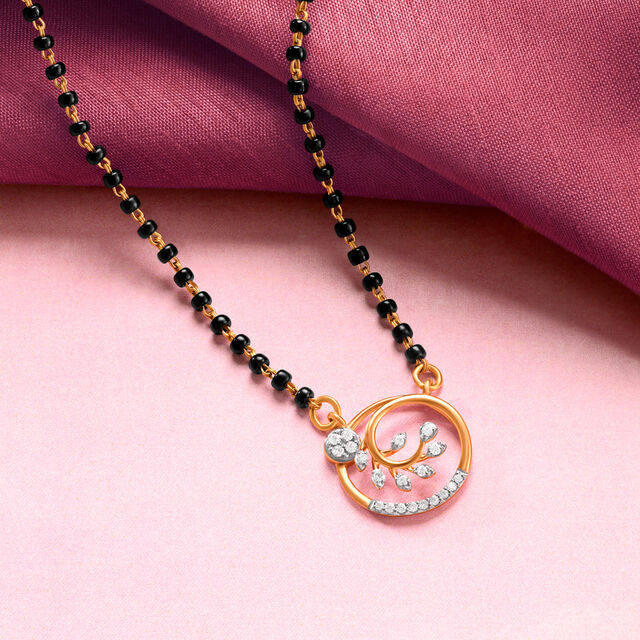 Amira Gold Classy Spiral Diamond Mangalsutra