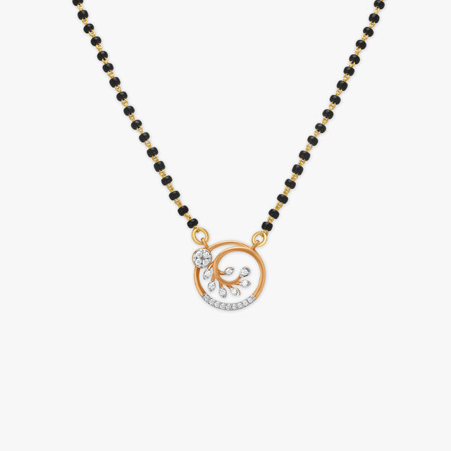 Amira Gold Classy Spiral Diamond Mangalsutra