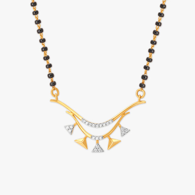 Amira Gold Elegant Geometric Diamond Mangalsutra