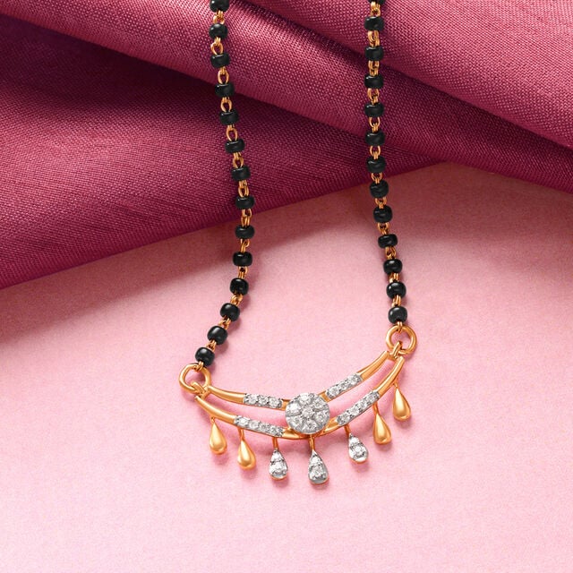 Amira Gold Evergreen Leafy Diamond Mangalsutra