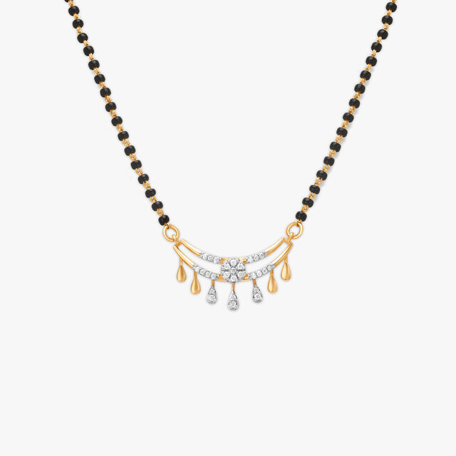 Amira Gold Evergreen Leafy Diamond Mangalsutra