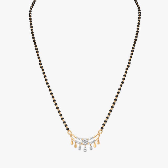 Amira Gold Evergreen Leafy Diamond Mangalsutra - Image 2