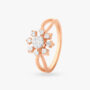 Amira Gold Enchanting Petal Diamond Finger Ring