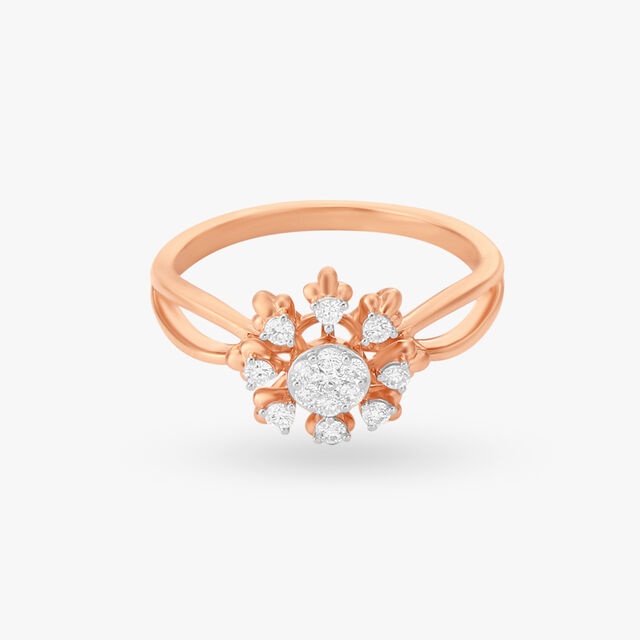 Amira Gold Enchanting Petal Diamond Finger Ring
