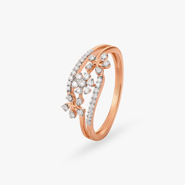 Amira Gold Dazzling Floral Diamond Ring