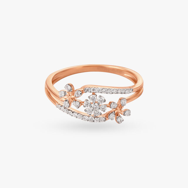 Amira Gold Dazzling Floral Diamond Ring