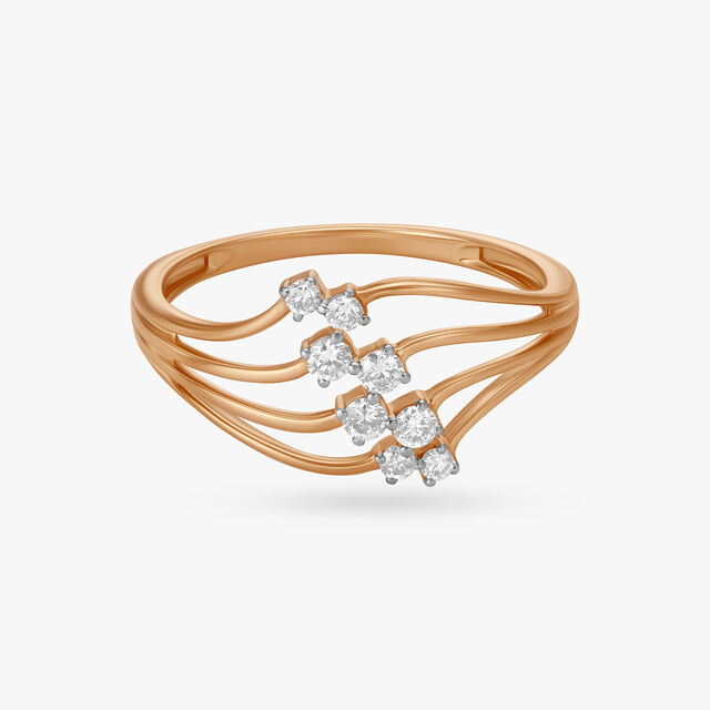Amira Gold Slender Wave Diamond Ring