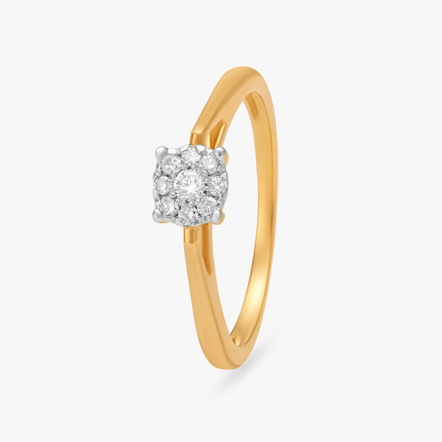 Amira Gold Classic Curve Diamond Finger Ring