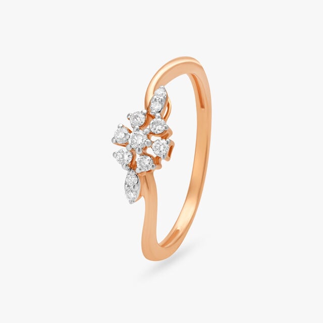 Amira Gold Radiant Blossom Diamond Finger Ring