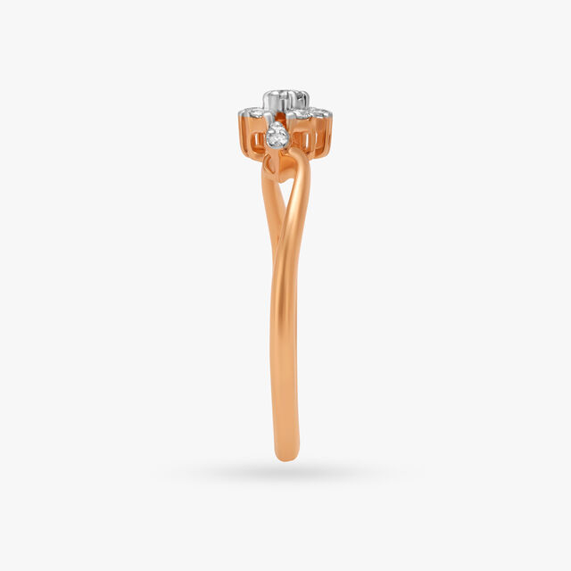 Amira Gold Radiant Blossom Diamond Finger Ring - Image 2