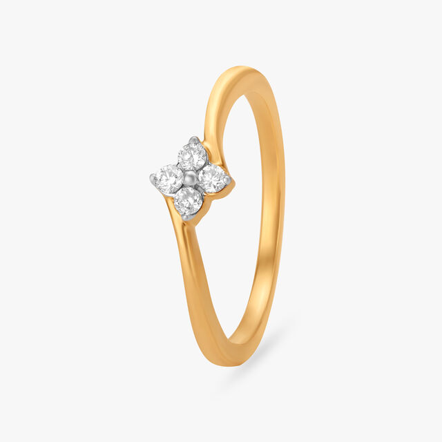 Amira Gold Star Shine Diamond Finger Ring