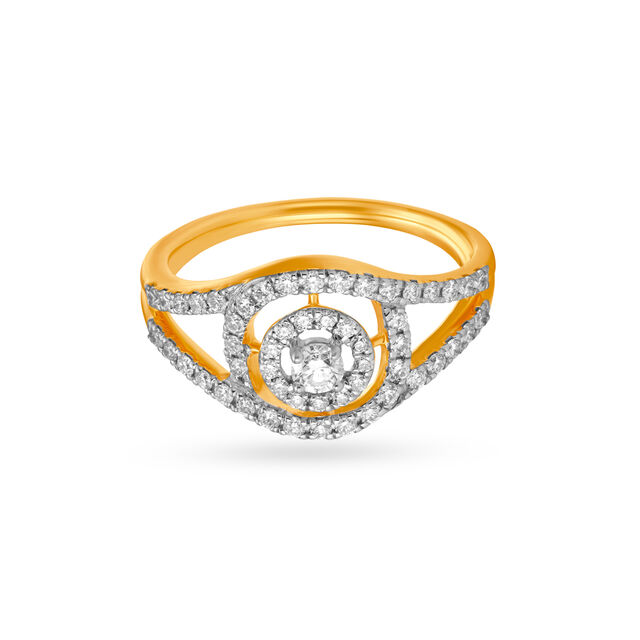 Amira Gold Dazzling Diamond Finger Ring - Image 1