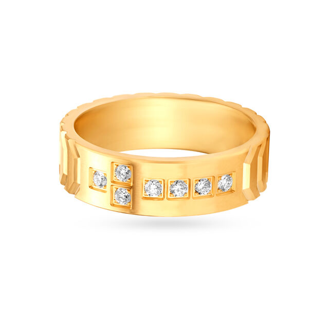 Amira Gold Classy Diamond Finger Band