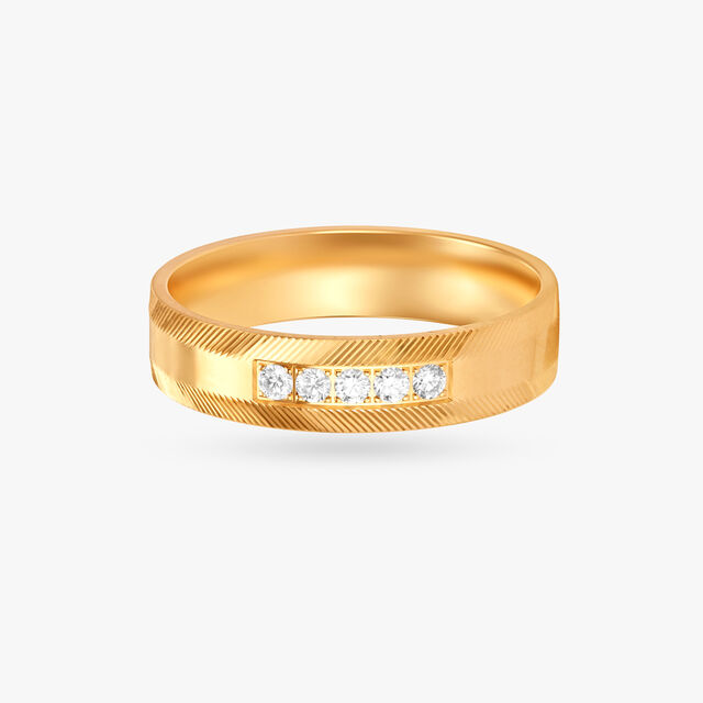 Amira Gold Edgy Floral Diamond Ring - Image 1