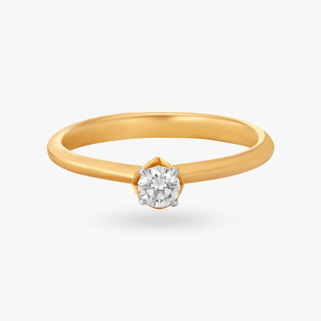 Amira Gold Classic Sparkle Diamond Finger Ring