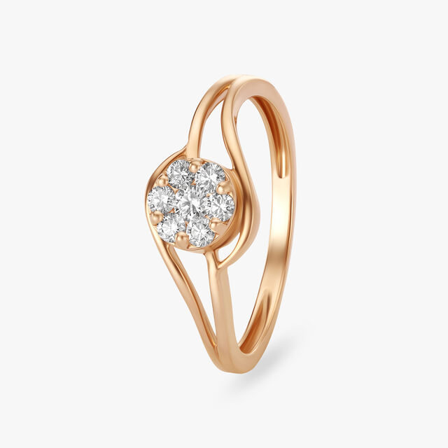 Amira Gold Curved Diamond Finger Ring