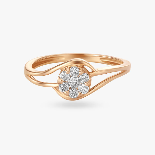 Amira Gold Curved Diamond Finger Ring