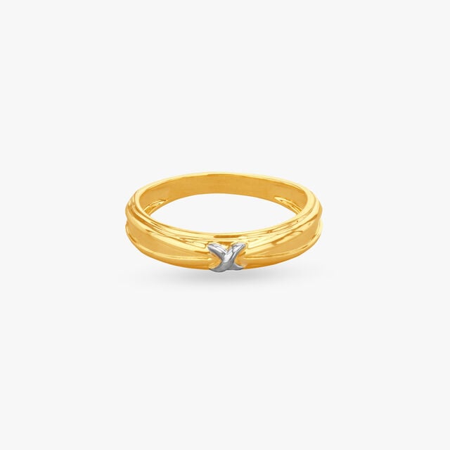 Amira Gold Sophisticated Crossover Gold Finger Ring