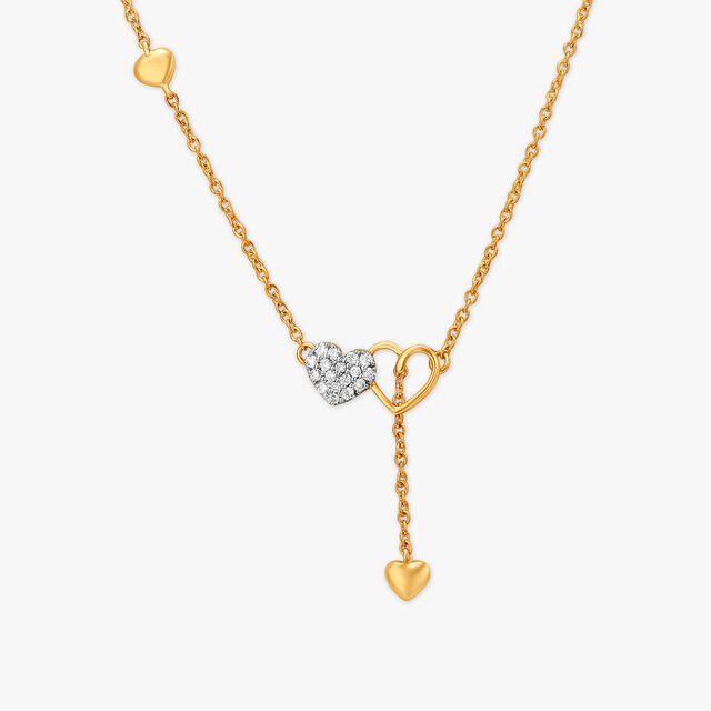 Amira Gold Family Hearts Pendant with Chain for Kids