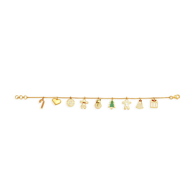 Amira Gold Engaging Christmas Motif Gold Bracelet