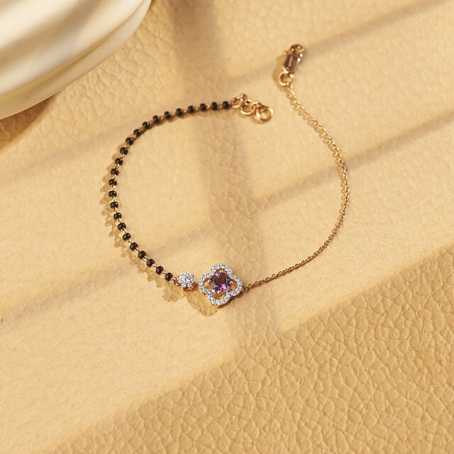Amira Gold Regal Amethyst and Diamond Mangalsura Bracelet