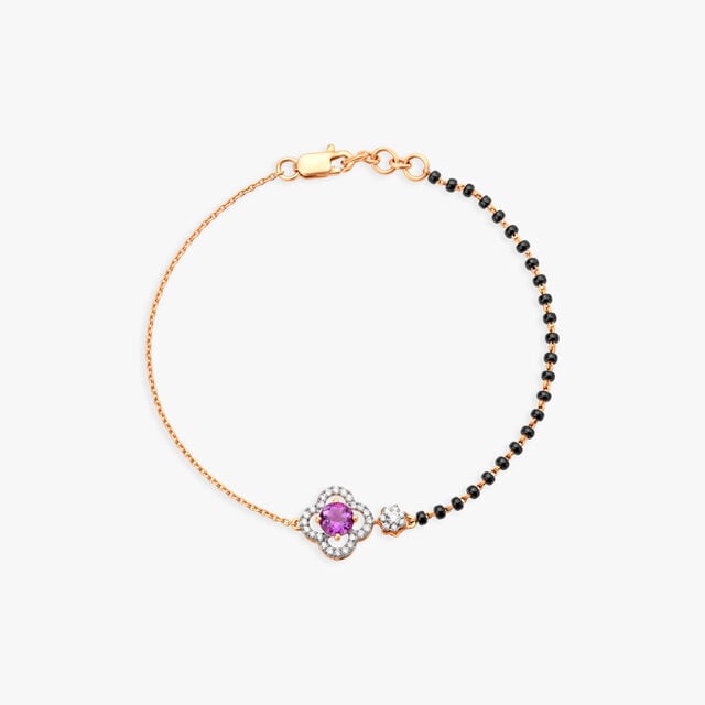 Amira Gold Regal Amethyst and Diamond Mangalsura Bracelet - Image 2