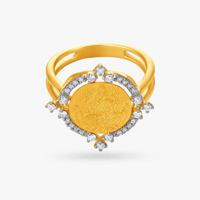 Amira Gold Devotional Diamond Signet Ring