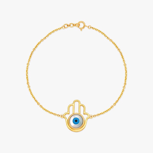 Amira Gold Protective Evil Eye and Hamsa Hand Bracelet