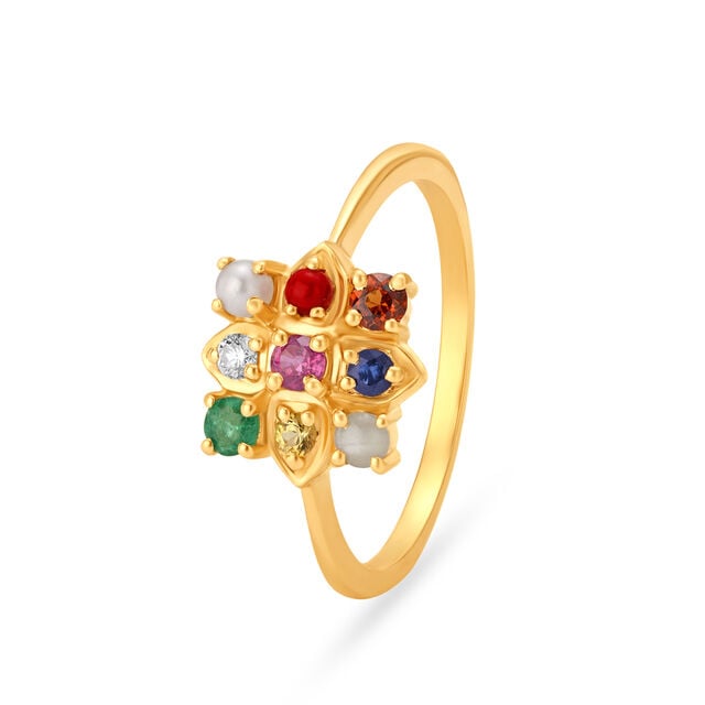 Amira Gold Vibrant Navaratnam Diamond Ring