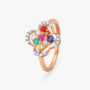 Amira Gold Blossom Navaratna Diamond Finger Ring