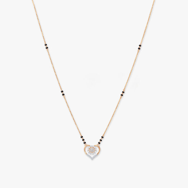 Amira Gold Floral Heart Diamond Mangalsutra