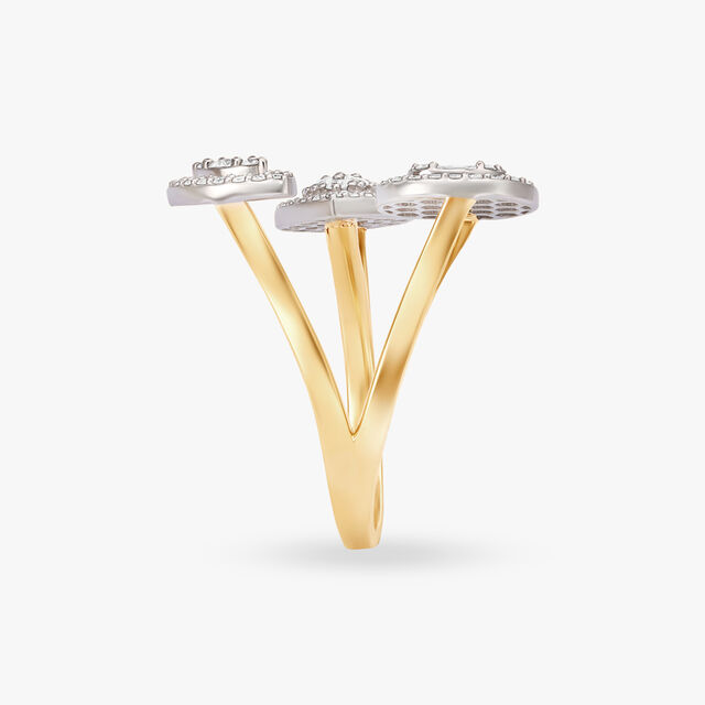 Amira Gold Lively Leaf Dance Diamond Finger Ring - Image 2