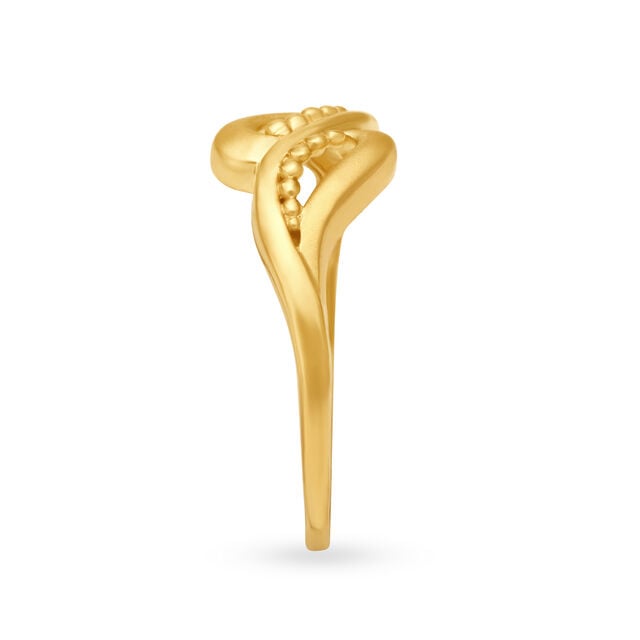 Amira Gold Rococo Yellow Gold Waved Finger Ring - Image 2