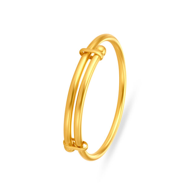 Amira Gold Minimalist 22 Karat Yellow Gold Overlap Bangle
