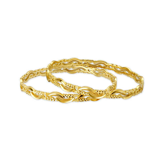 Amira Gold Enchanting Yellow Gold Carved Bangles