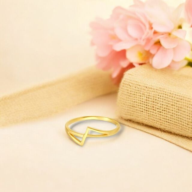 Amira Gold Edgy Geometric Gold Ring