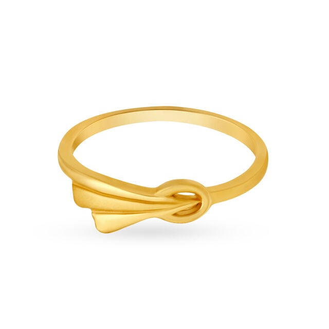 Amira Gold Elegant 22 Karat Matte Yellow Gold Ring