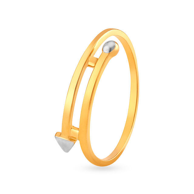 Amira Gold Dual-toned Gold Arrow Finger Ring