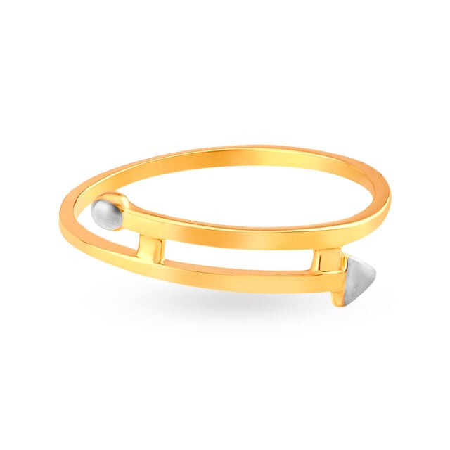 Amira Gold Dual-toned Gold Arrow Finger Ring - Image 1