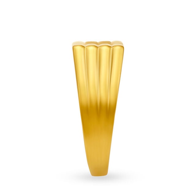 Amira Gold Striking 22 Karat Yellow Gold Geometric Finger Ring - Image 2
